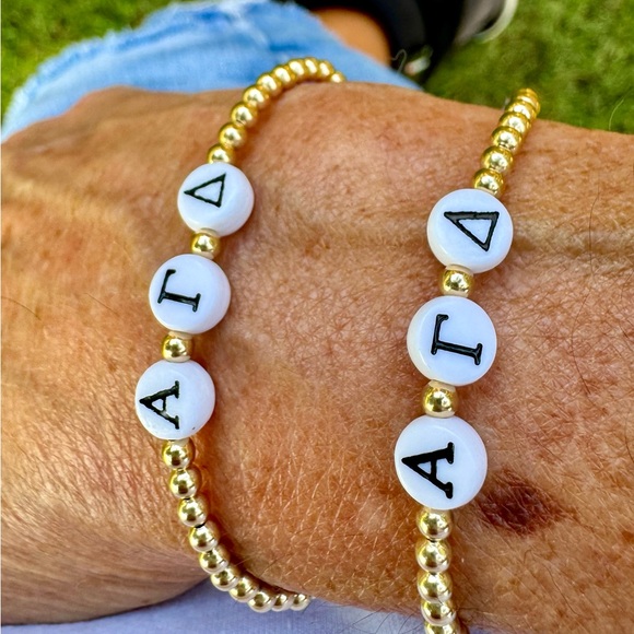 Sorority 14k gold filled bead stretch bracelet - Picture 6 of 8